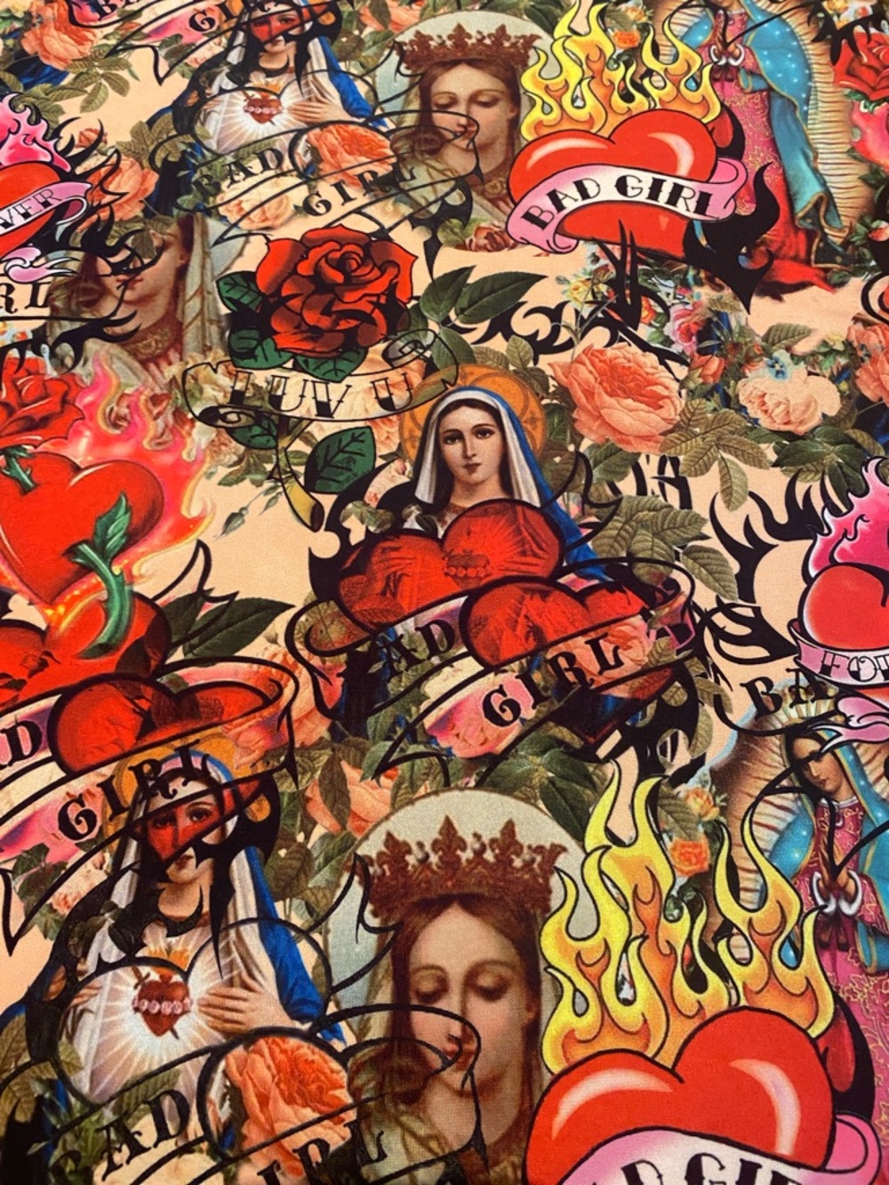 Pretty Little Thing Tattoo Rockabilly L/S Sheath Bodycon Dress Size 8